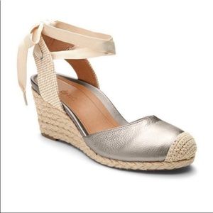 VIONIC Aruba Maris Espadrille Wedges Metallic sz 9